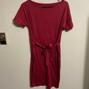 LIKE NEW Wine red tie dress (size M)